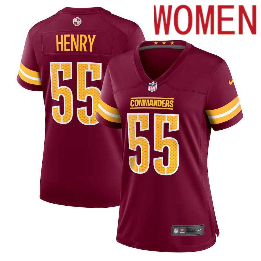 Women Washington Commanders 55 K.J. Henry Nike Burgundy Team Game NFL Jersey